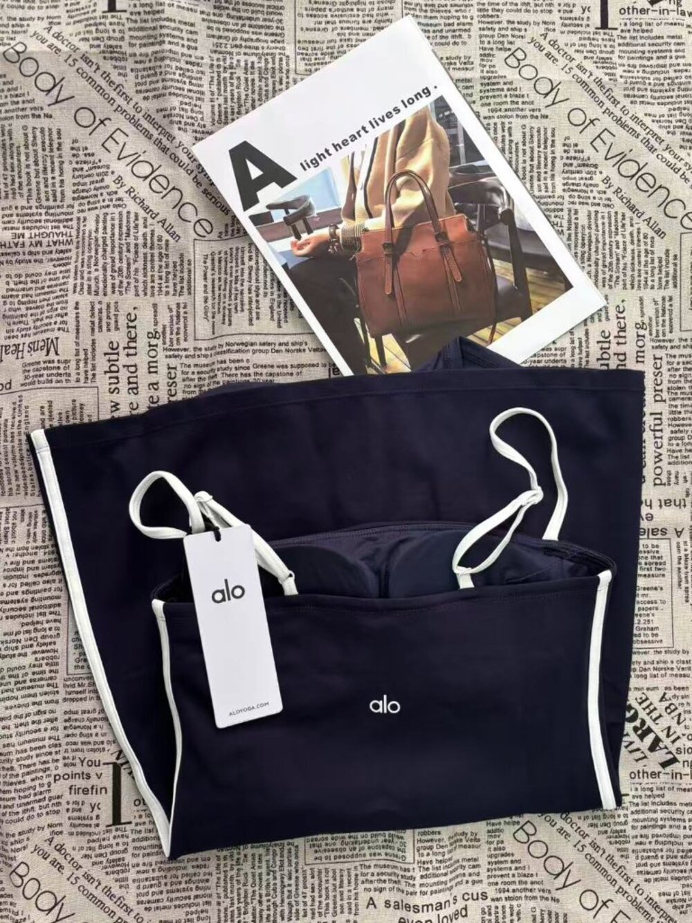 🌊 ALO Yoga Streamline Dress Navy Ivory Color 🎨Block Versatile Style - Picture 4 of 5